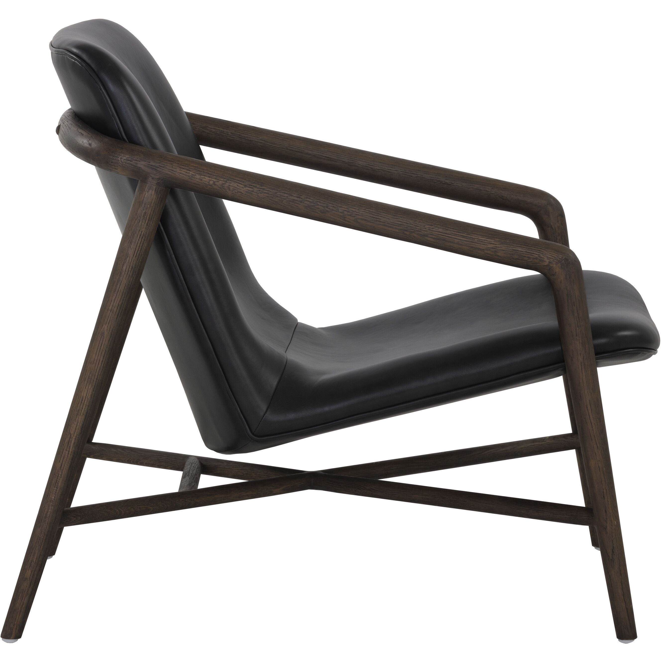 Cinelli Distressed Brown / Brentwood Charcoal Leather Lounge Chair